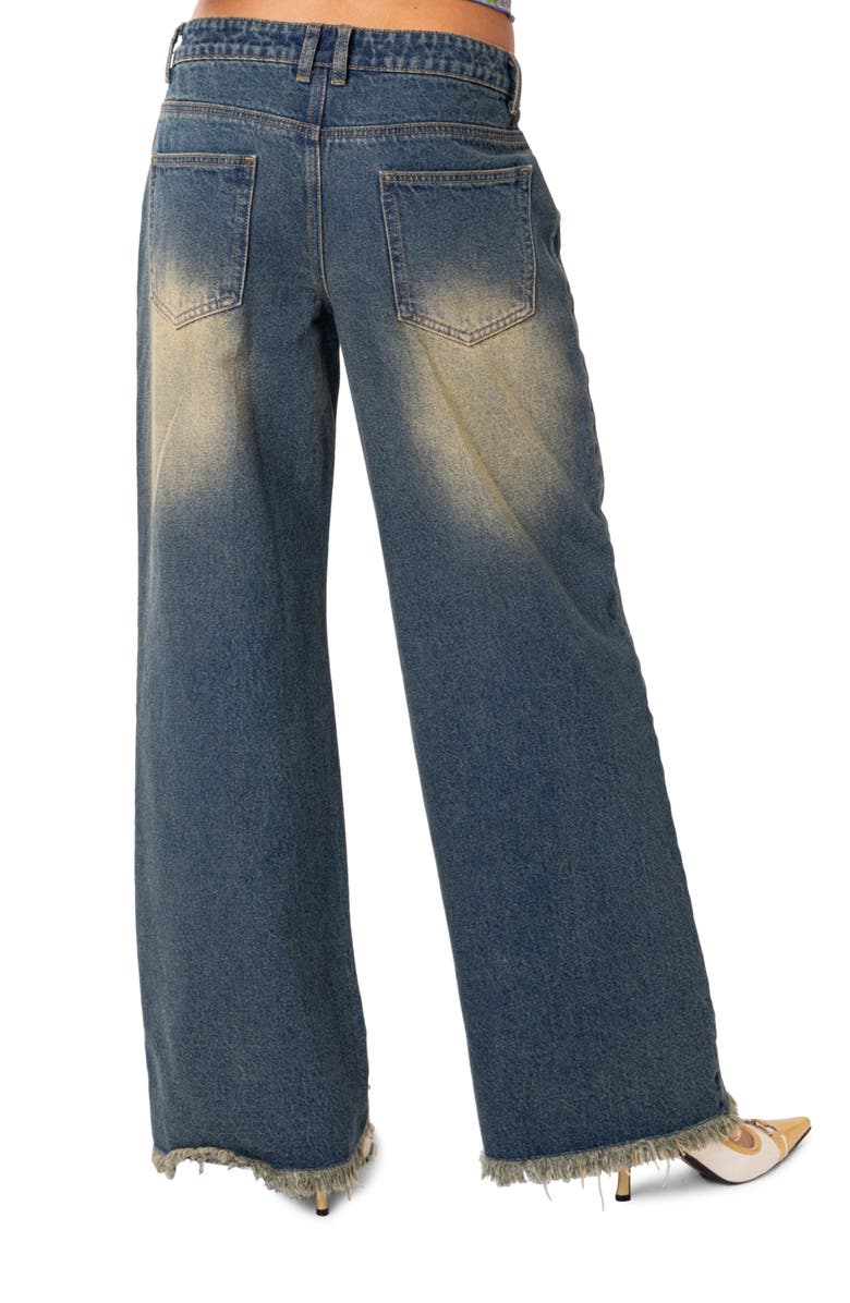 EDIKTED Orbit Washed Wide Leg Jeans, Alternate, color, 