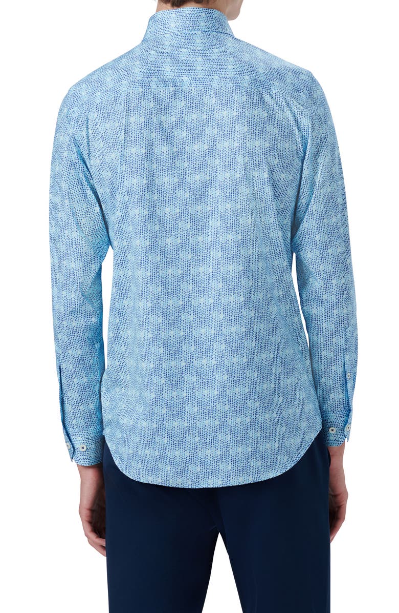 Bugatchi OoohCotton<sup>®</sup> Abstract Print Button-Up Shirt, Alternate, color, Air Blue