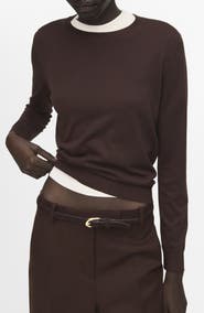 MANGO Fine Knit Crewneck Sweater