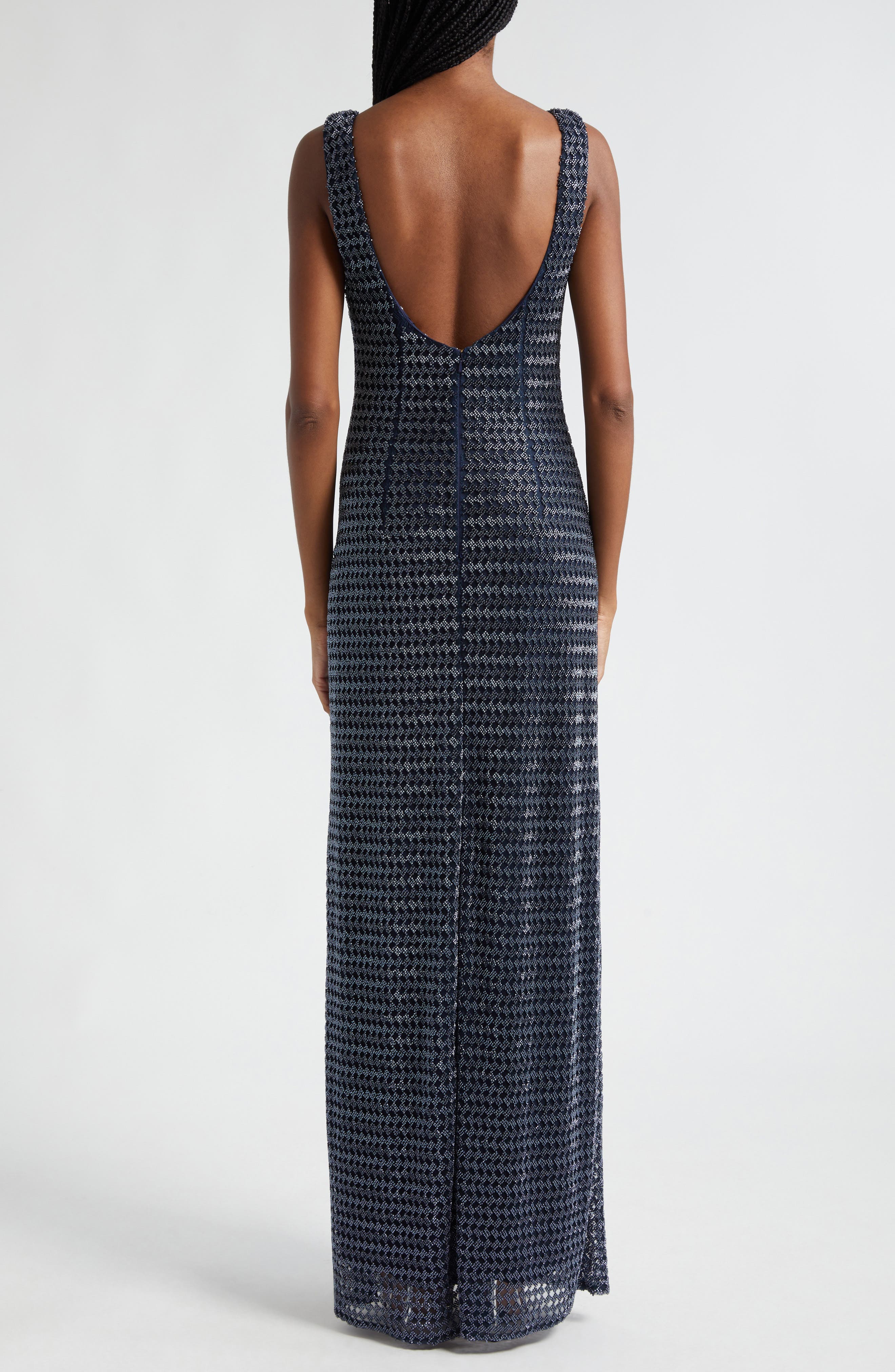 Ramy Brook Sarai Metallic Mesh Column Gown (Women) | Nordstromrack