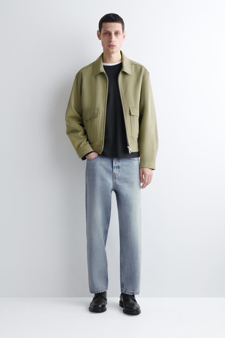 Cotton-Blend Zip-Up Utility Jacket, Main, color, KHAKI