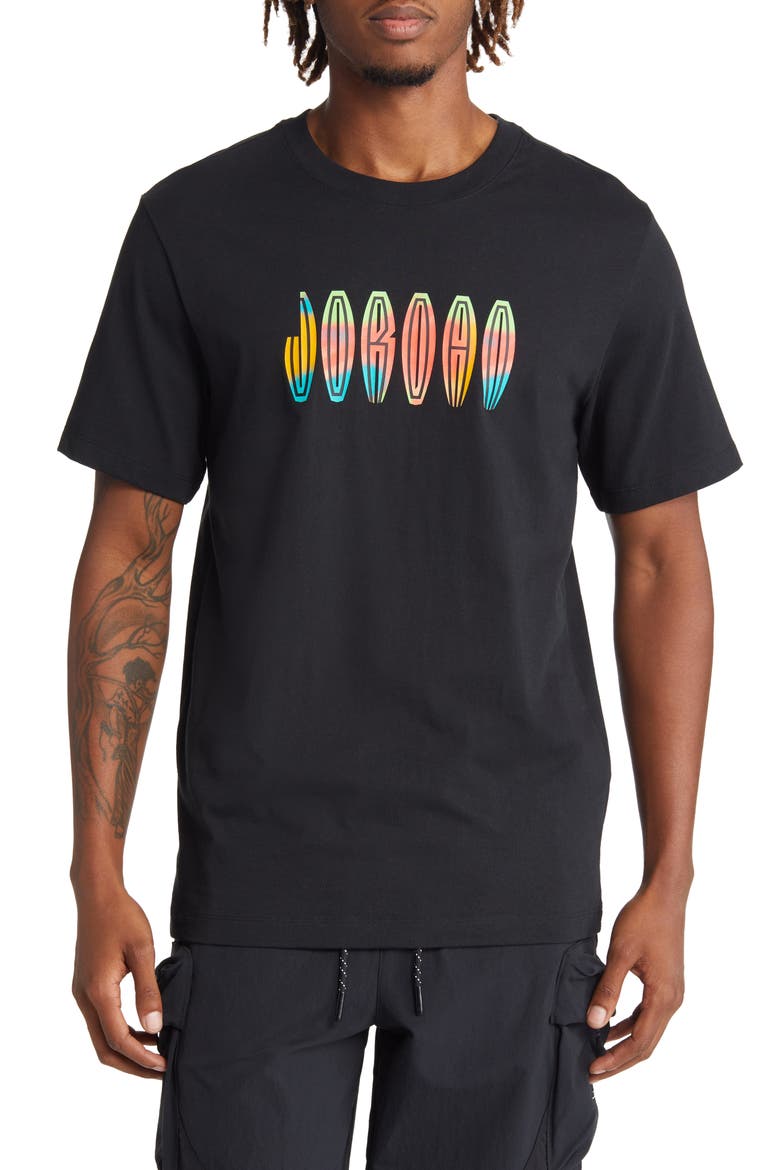 Men's Logo Graphic Tee, Main, color, BLACK/ NEW EMERALD/ INFRARED