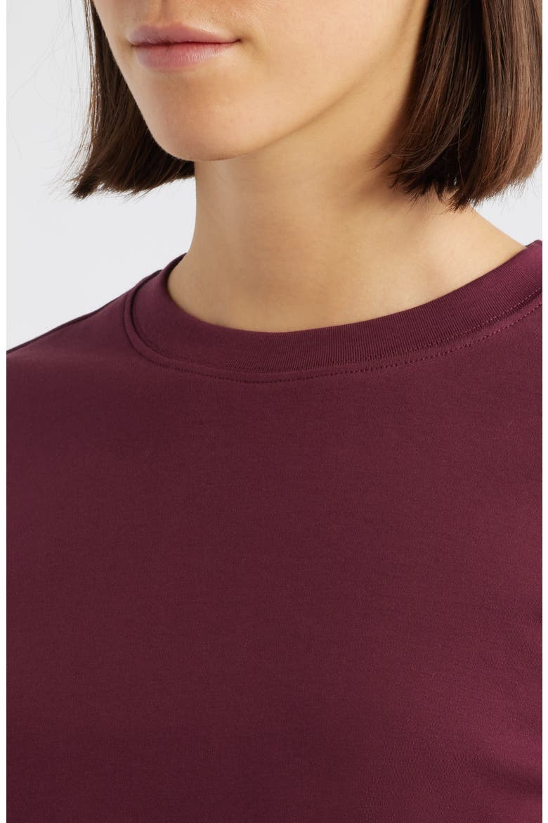 Cotton Crewneck T-Shirt, Alternate, color, WINDSOR WINE