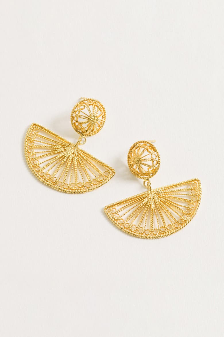 Turquoise Mountain Anahita Earrings, Alternate, color, Gold