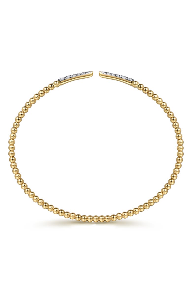 Gabriel & Co. Bujukan Pointed Diamond Beaded Cuff Bracelet, Alternate, color, Gold