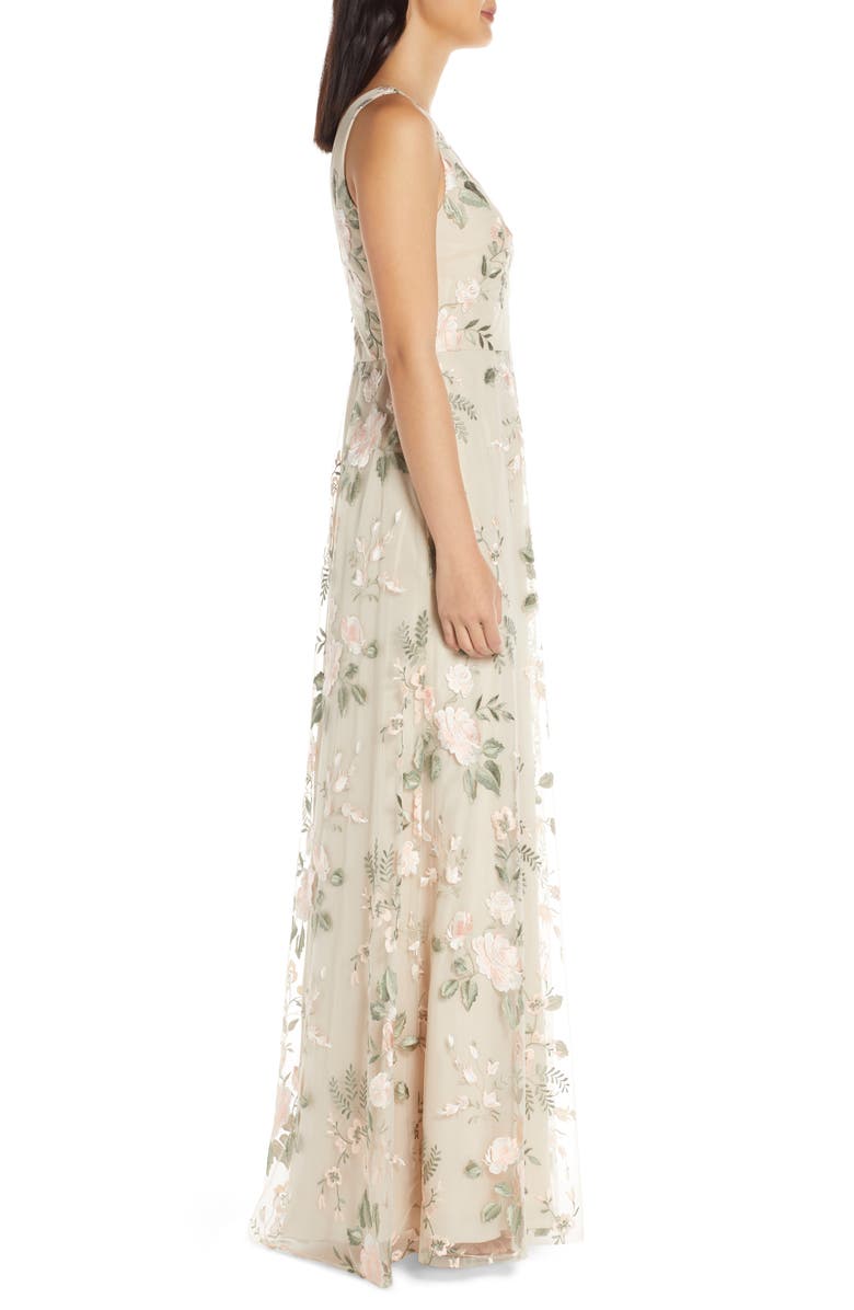 Jenny Yoo Tatum Floral Embroidered Tulle Evening Dress, Alternate, color,