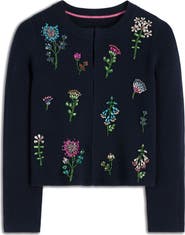 Boden Crystal Embellished Crop Cotton Cardigan