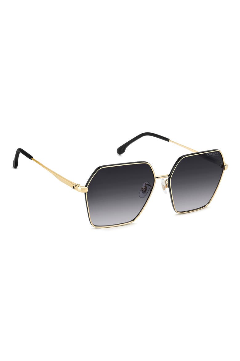 60mm Gradient Rectangular Sunglasses, Alternate, color, GOLD BLACK/ DARK GREY SF