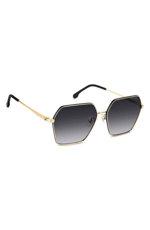 Carrera Eyewear 60mm Gradient Rectangular Sunglasses In Gold Black/dark Grey Sf