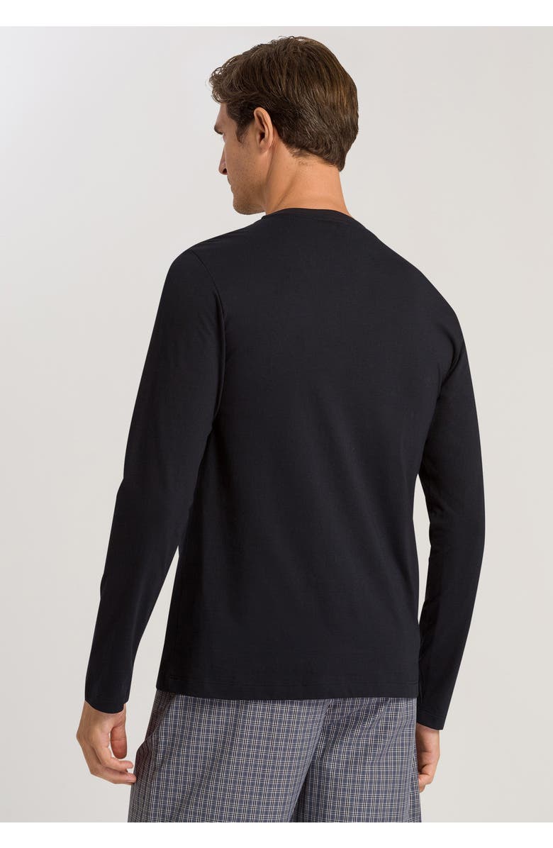 Hanro Living Cotton Crew Neck Top, Alternate, color, Black