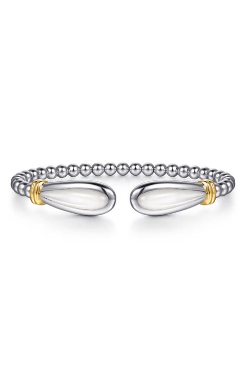 Bujukan Bead & Mother-of-Pearl Bangle Bracelet