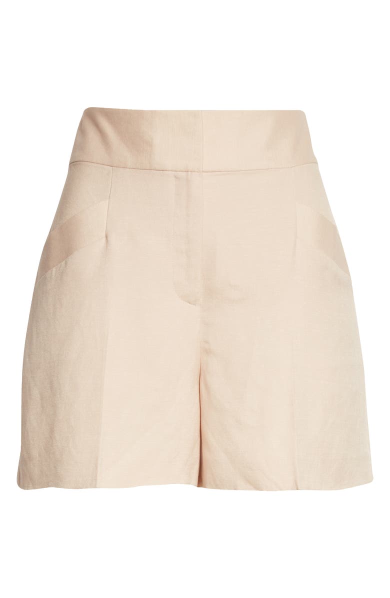 Club Monaco Stripe Linen Blend Shorts, Alternate, color, Pink