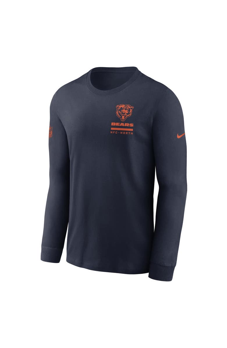 Nike Men's Nike Navy Chicago Bears Sideline Performance Long Sleeve T-Shirt, Alternate, color, Navy