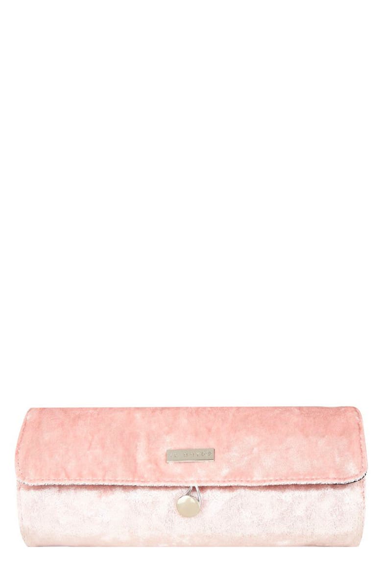 Pink Velvet Brush Roll, Main, color, NO COLOR