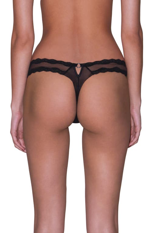 Fleur Du Mal Sheer Tulle Thong In Black