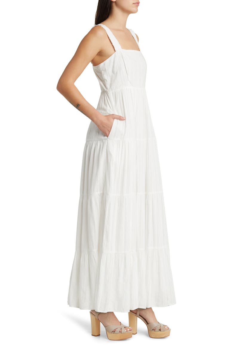 Ginseng Tiered Cotton Maxi Sundress, Alternate, color, WHITE