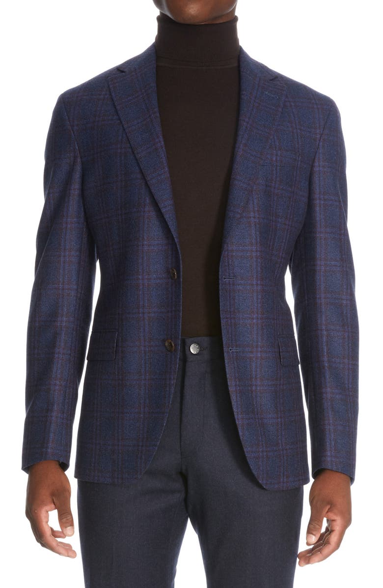 Jack Victor Midland Plaid Wool Sport Coat, Main, color,