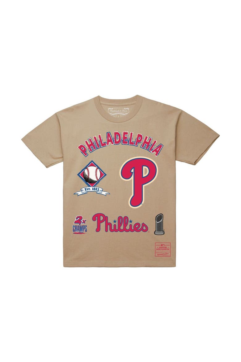 Men's Mitchell & Ness  Cream Philadelphia Phillies Legacy Defined T-Shirt, Alternate, color, Cream