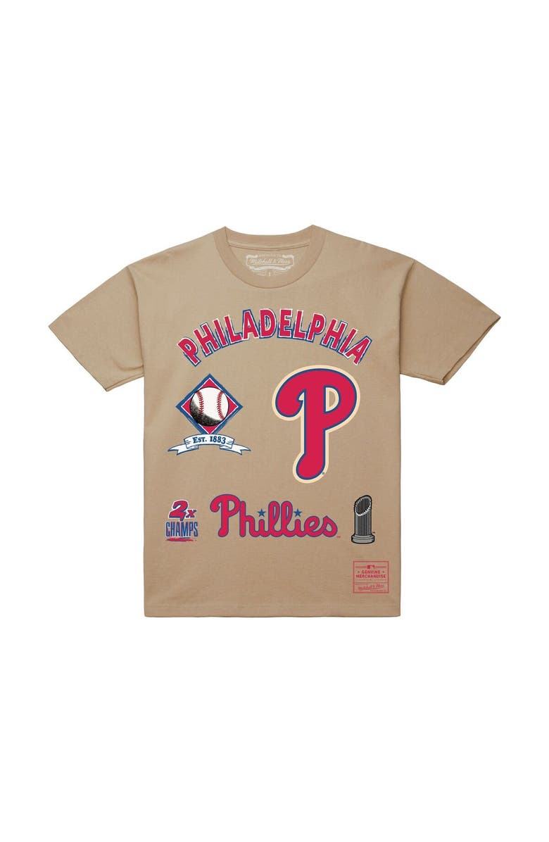Mitchell & Ness Men's Mitchell & Ness  Cream Philadelphia Phillies Legacy Defined T-Shirt, Alternate, color, Cream