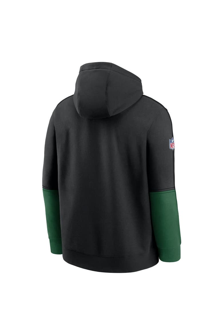 Men's Nike Black New York Jets  Throwback Logo Club Tri-Blend Pullover Hoodie, Alternate, color, Black