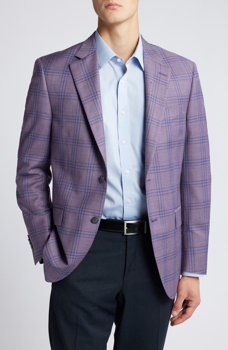Peter Millar Flynn Classic Fit Plaid Wool Sport Coat, Main, color, 