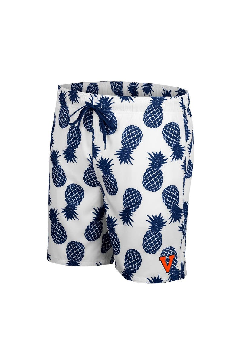 COLOSSEUM Men's Colosseum White Virginia Cavaliers Pineapples Swim Shorts, Alternate, color, White