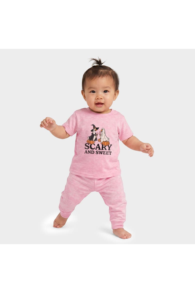 Scary and Sweet Geese Infant Jogger Pant Crew Set, Main, color, Cotton Candy