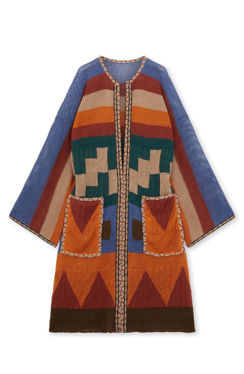 Fortela Lara Navajo Jacquard Cardigan, Main, color, Multicolor