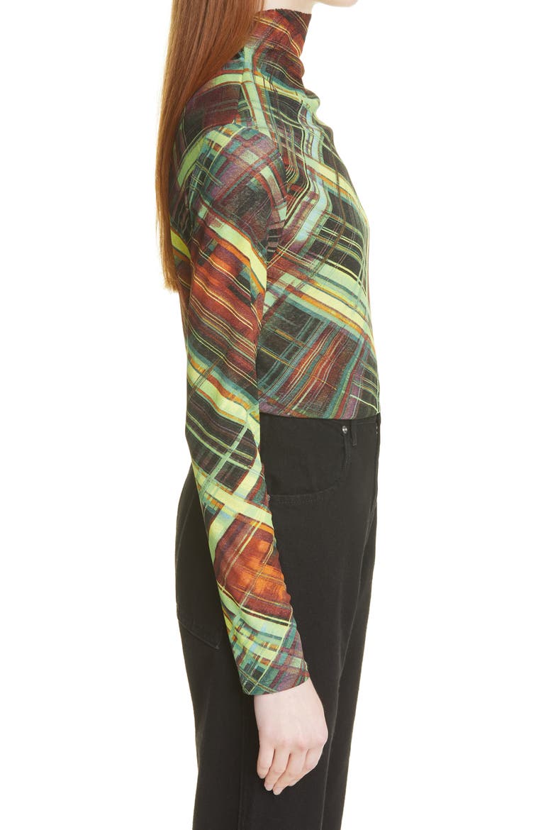 Cardio Nova Lace Top, Alternate, color, GREEN PLAID