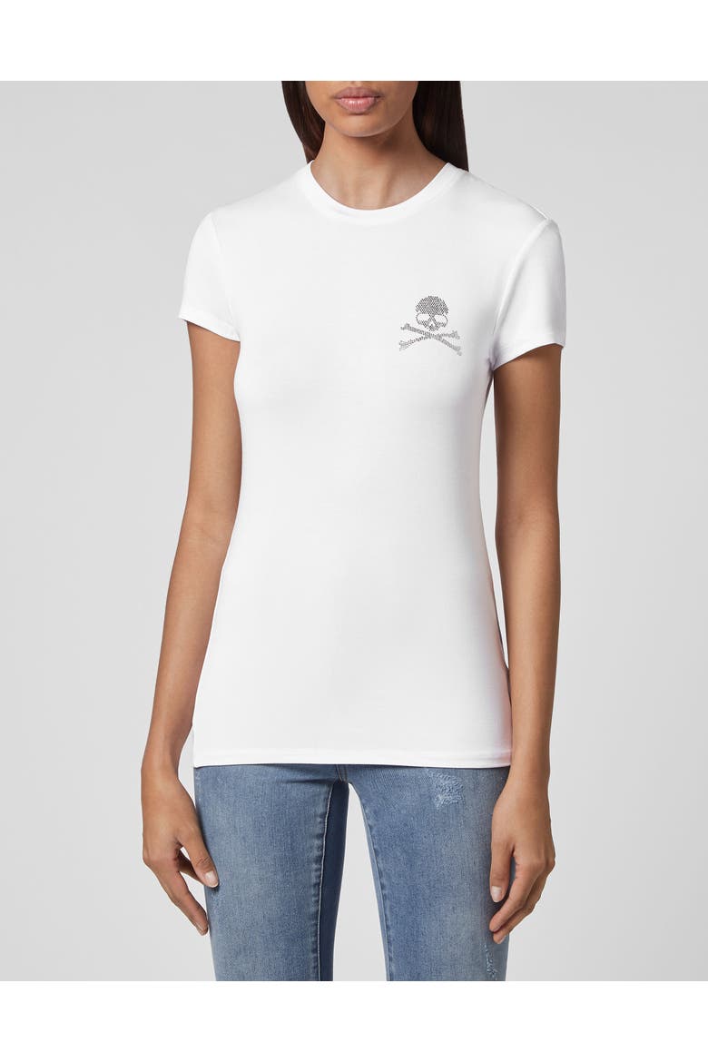 T-Shirt Round Neck Women, Main, color, white