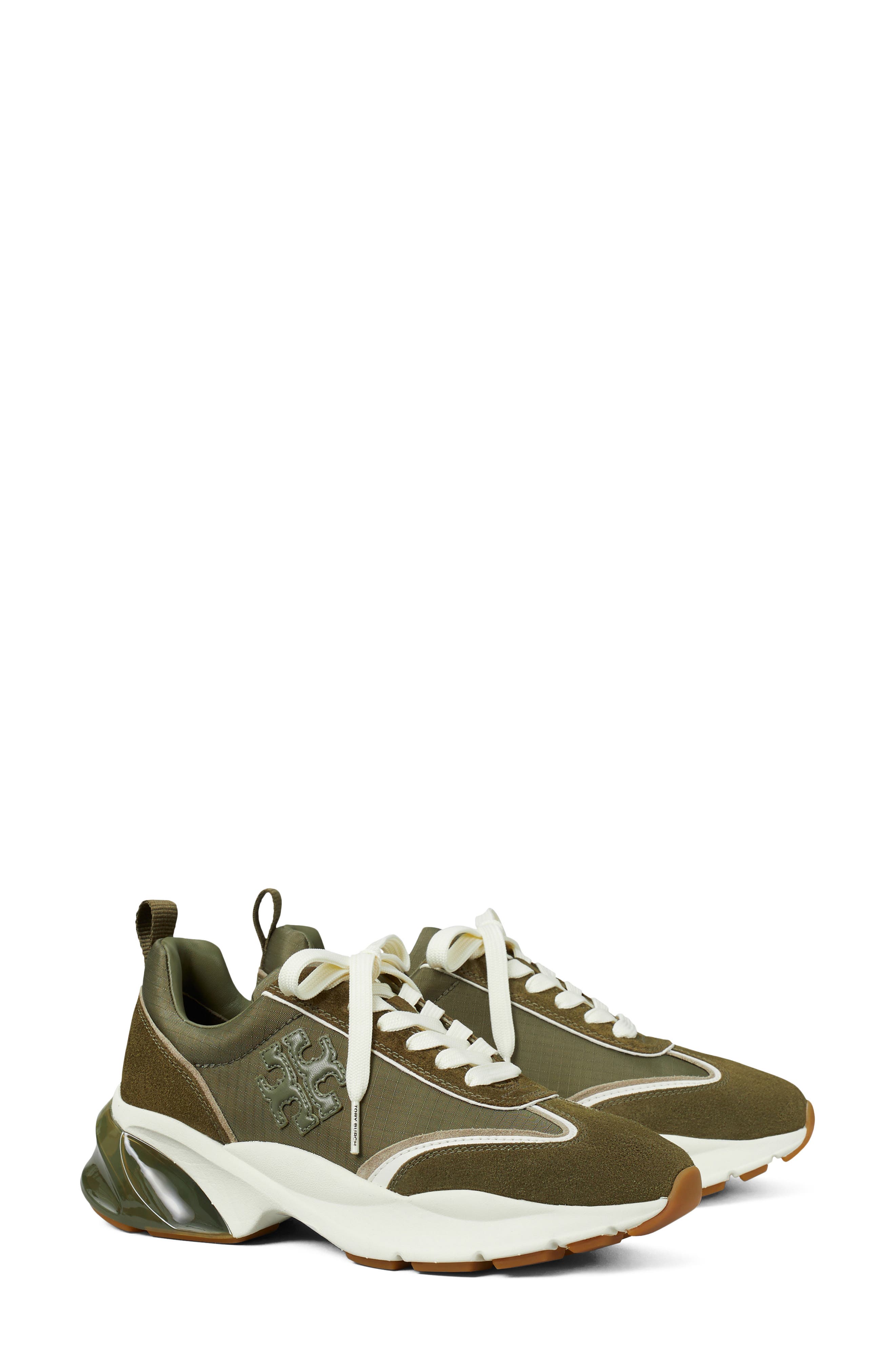 Tory Burch Good Luck Bubble Trainer Sneaker, Main, color, Dark Olive / Dark Olive/ Aneto