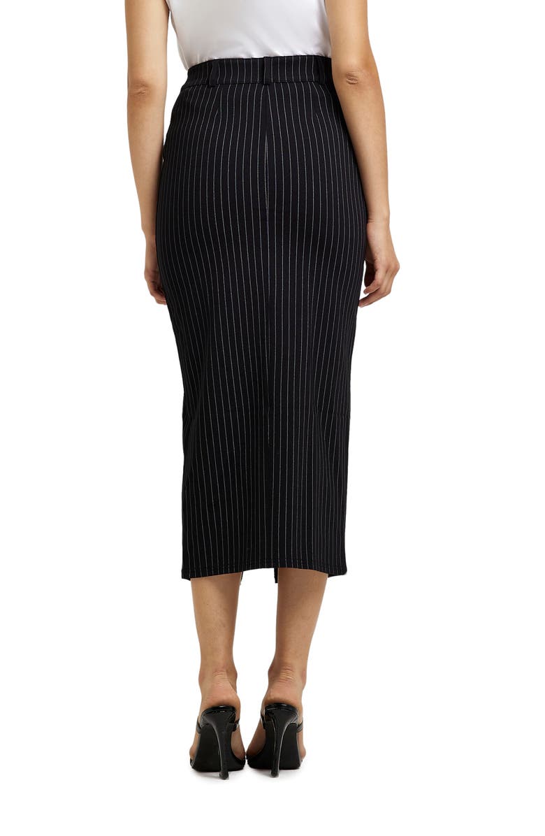 River Island Pinstripe Ponte Knit Midi Skirt, Alternate, color, 