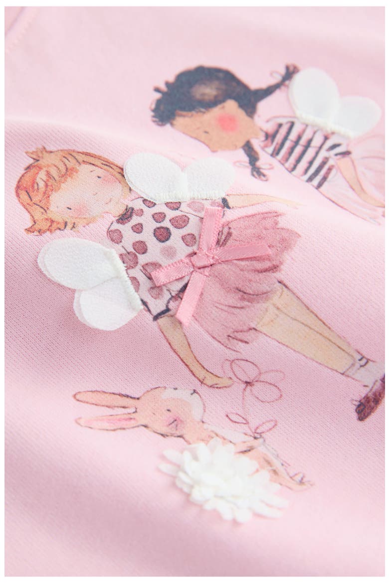 Ballerina Appliqué T-Shirt & Floral Shorts Set, Alternate, color, PINK