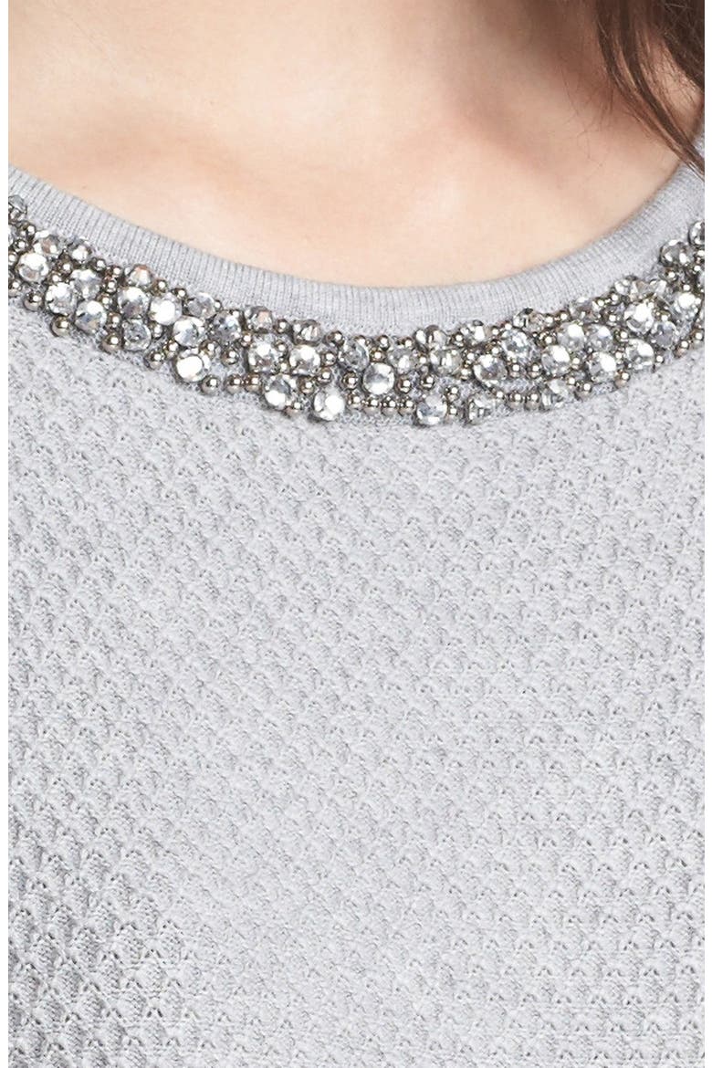 Hinge® Jewel Neck Sweater, Alternate, color, HEATHER GREY
