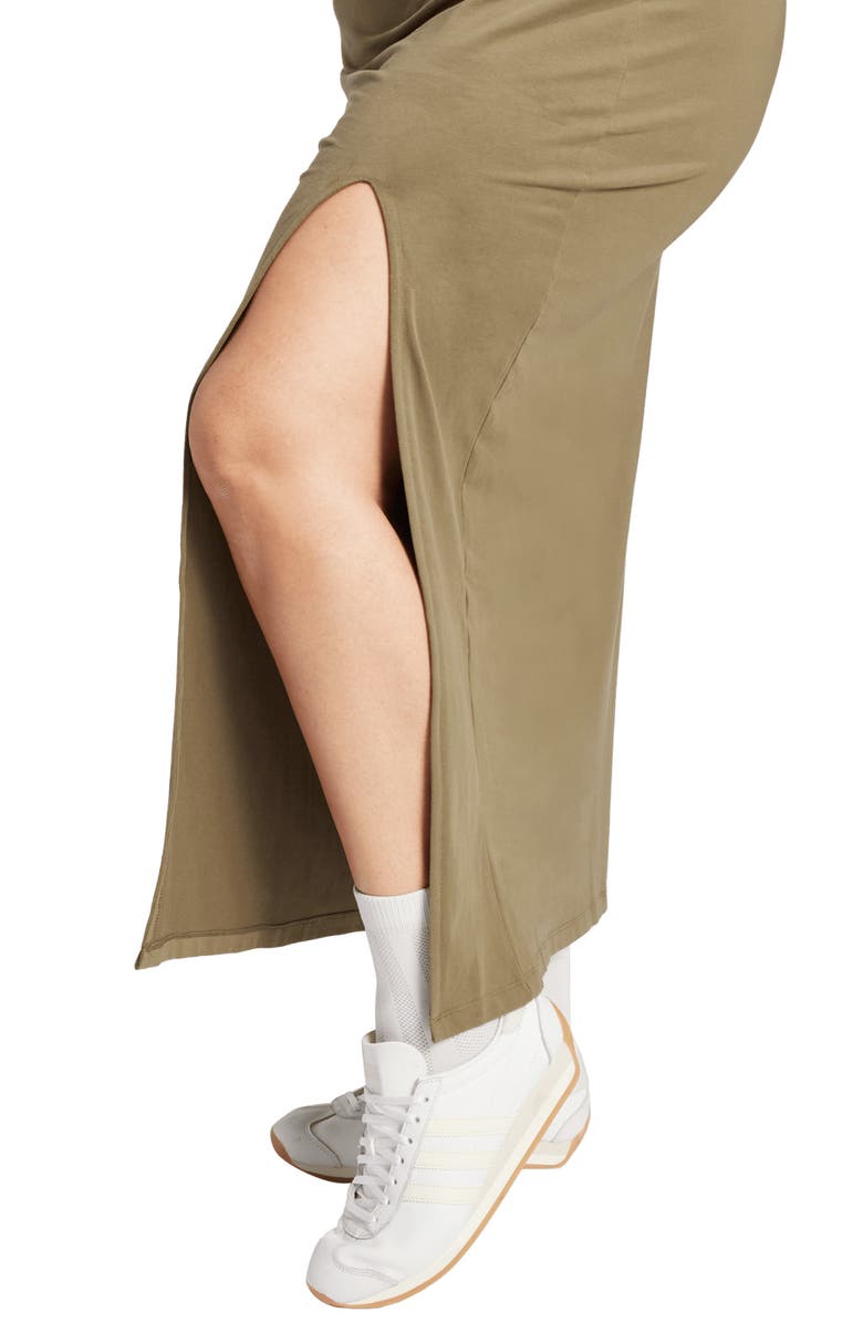 adidas Originals Adicolor 3-Stripes V-Neck Maxi Dress, Alternate, color,