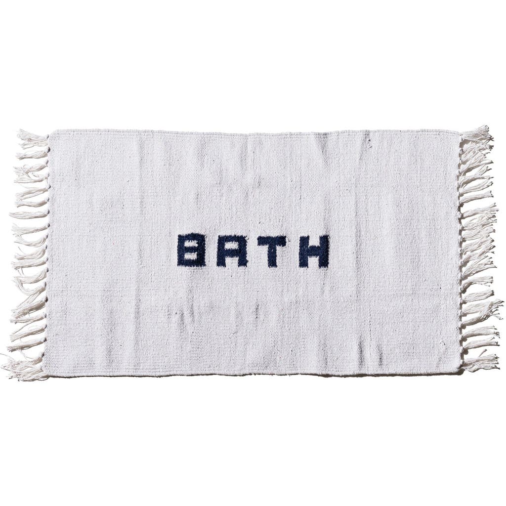 Puebco Handloomed Recycle Yarn Bath Mat In White