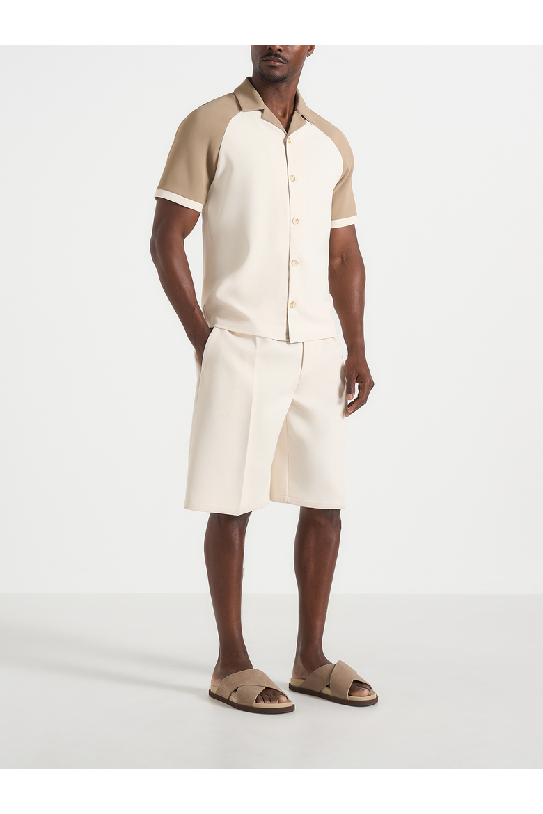 Salim Contrast Raglan Shirt, Main, color, Cream/Taupe