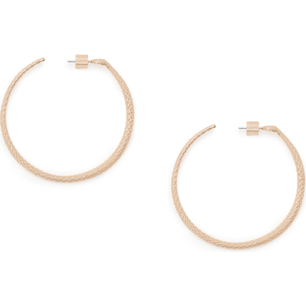Shop Allsaints Serpentine Hoop Earrings In Warm Brass