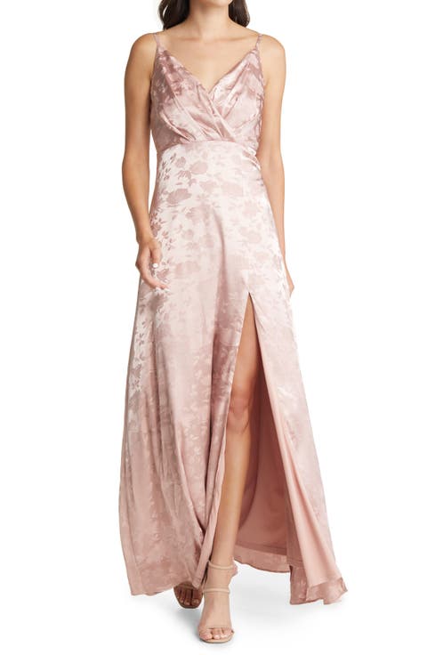 Radiant Refinement Jacquard Satin Gown
