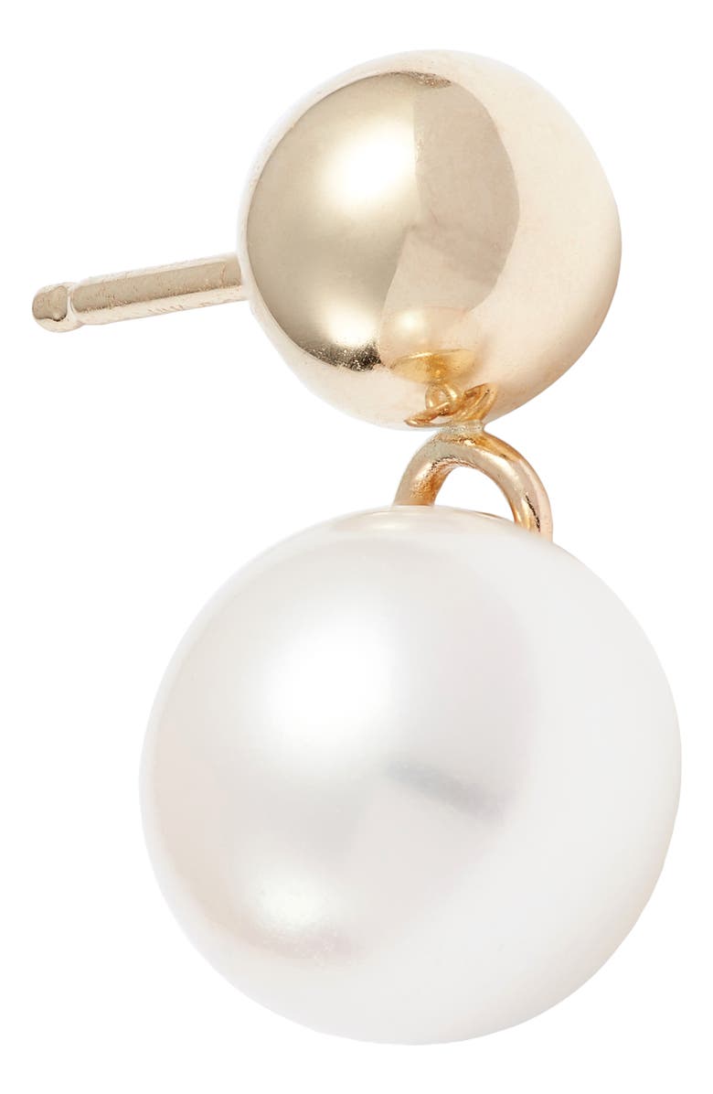 Poppy Finch Pearl Drop Earrings, Alternate, color, Yellow Gold/ Pearl