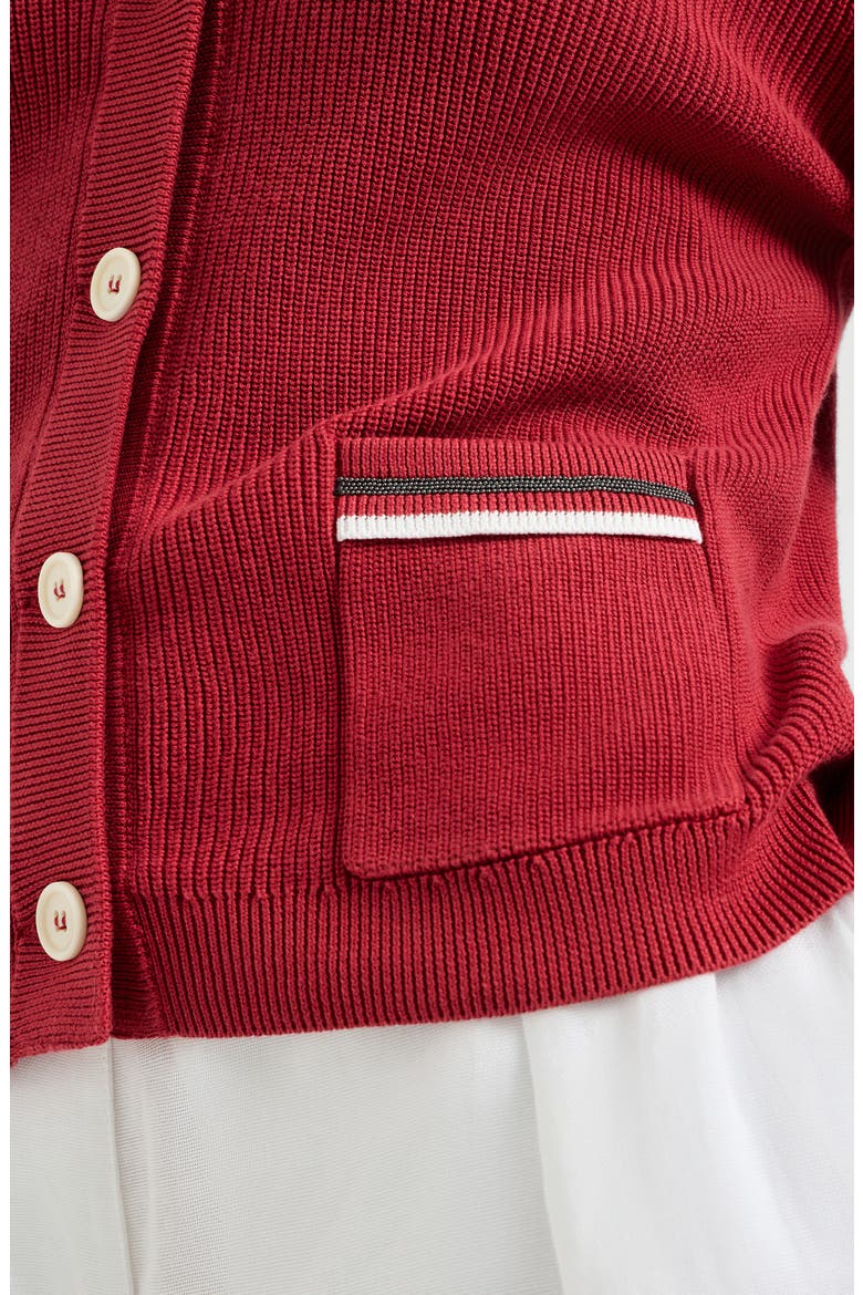 Cotton cardigan, Alternate, color, Ruby