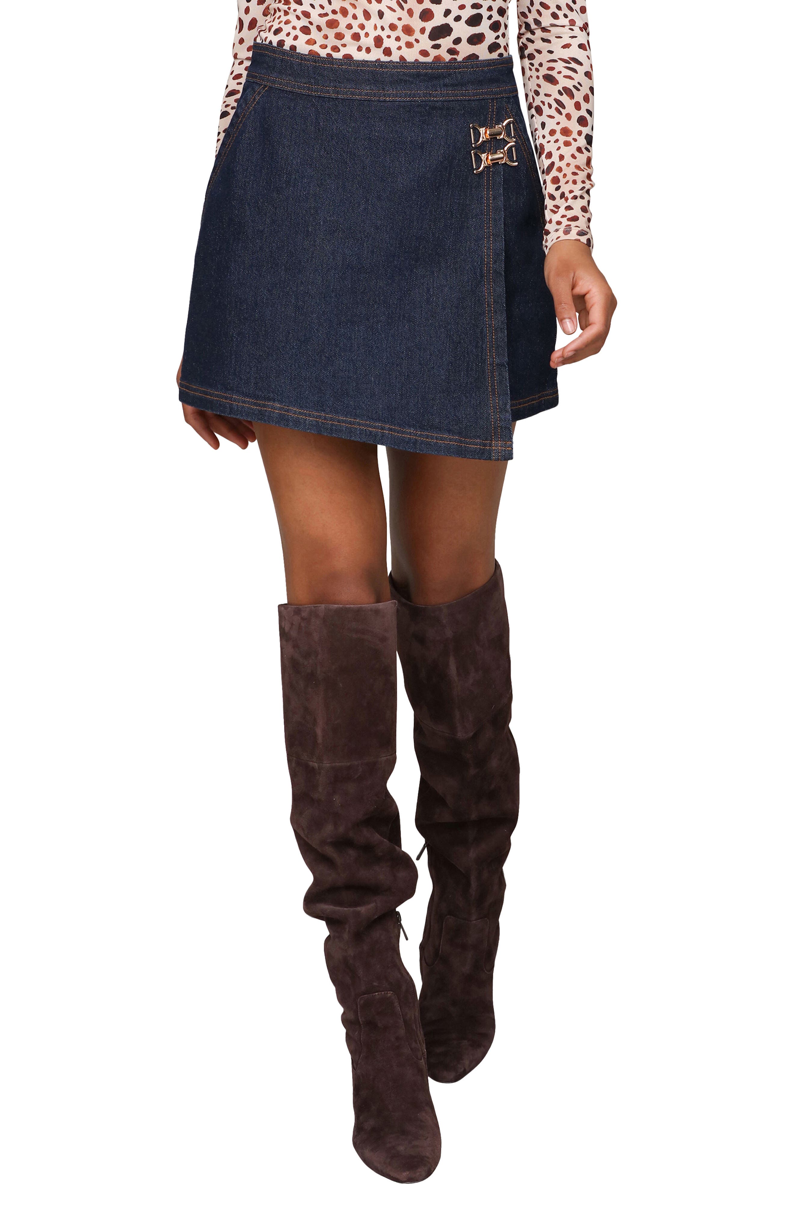 Wrap Denim Skort
