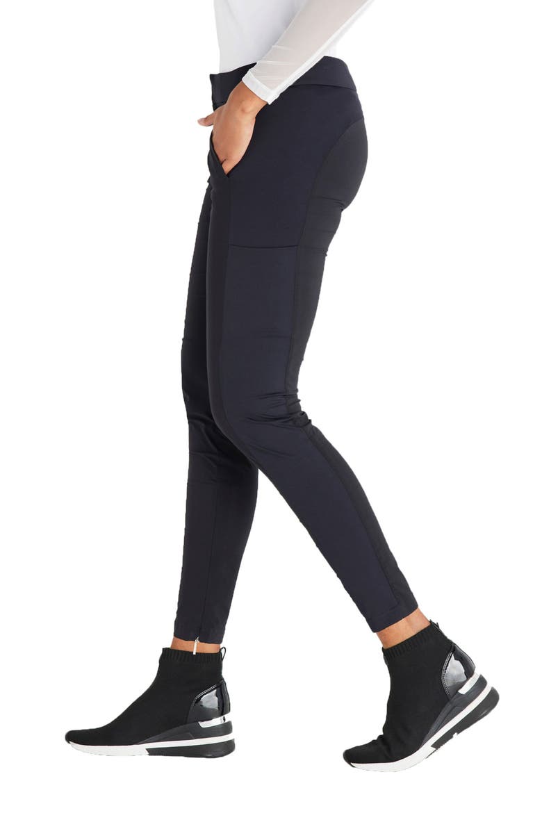 Ipant Hybrid Zip Front Slim Fit Pant, Alternate, color, BLACK