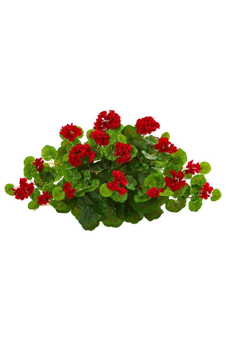 24-in Geranium Artificial Ledge Plant, Main, color, Red/Green
