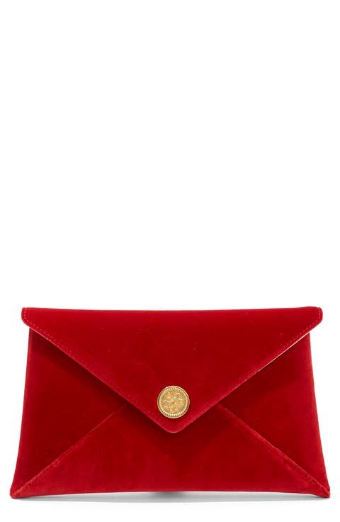 Medallion Velveteen Envelope Clutch