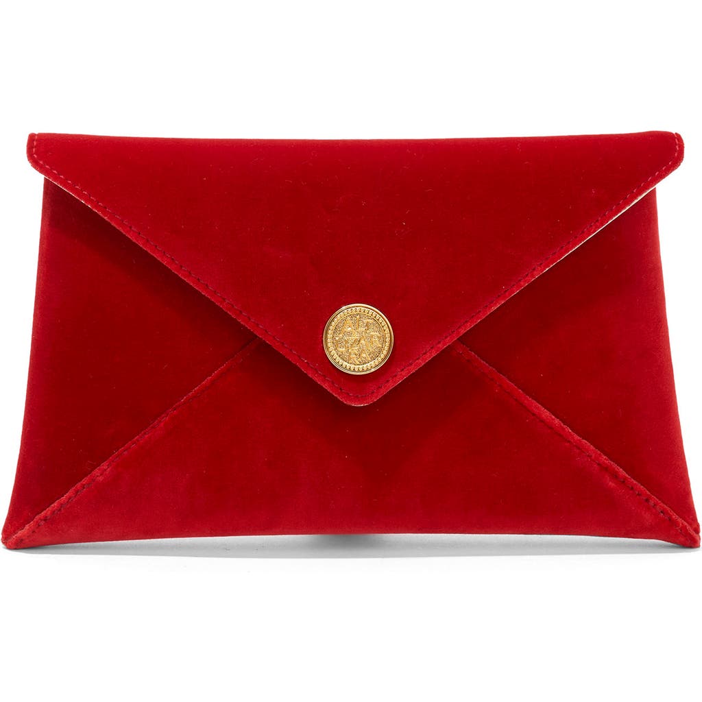 Altuzarra Medallion Velveteen Envelope Clutch In Red
