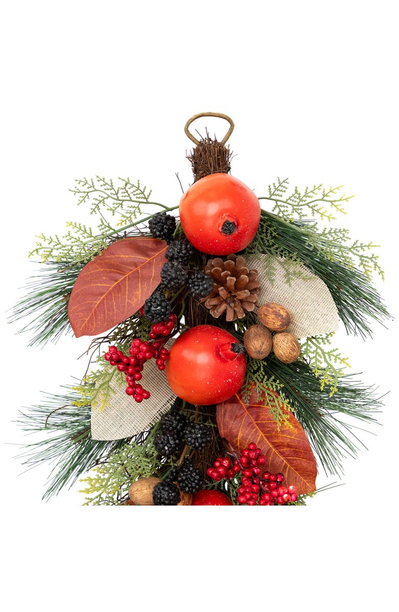 Northlight Mixed Berry and Pomegranate Artificial Fall Harvest Teardrop Swag - 30", Alternate, color, 