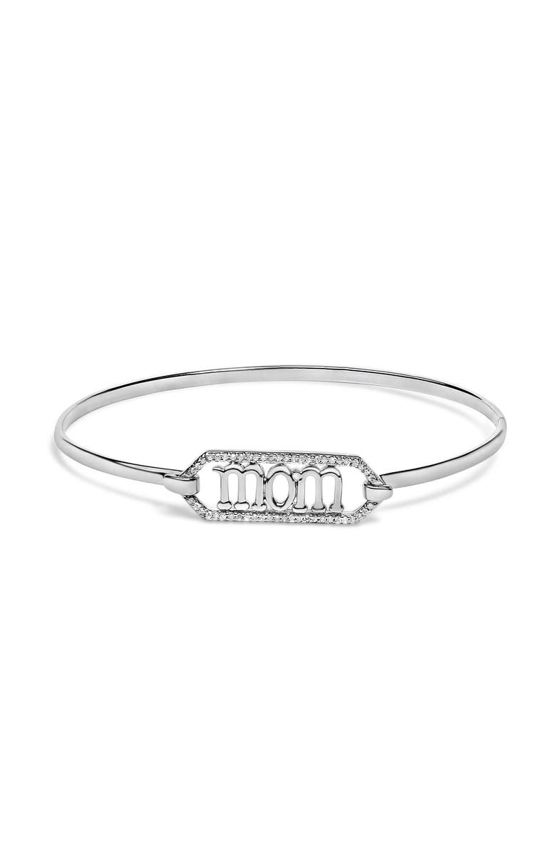 Haus of Brilliance Silver 1/5 Cttw Diamond Mom Bangle Bracelet, Main, color, White