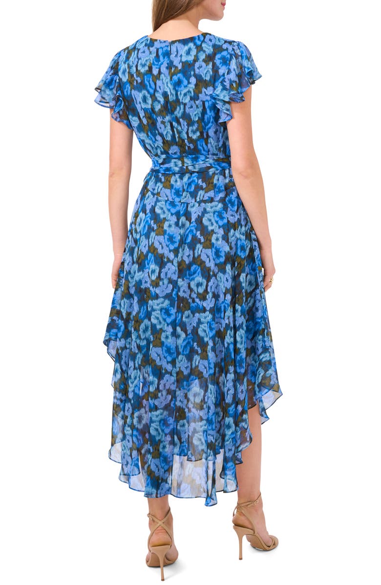 Vince Camuto Floral Handkerchief Hem Dress, Alternate, color,