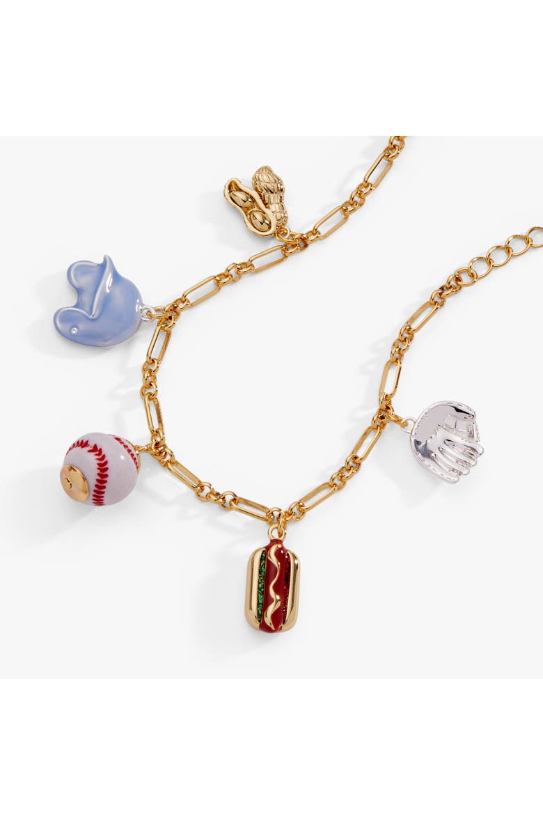 'Take Me Out to the Ballgame' Baseball Charm Bracelet, Alternate, color, Brass Two Tone